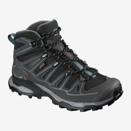 Salomon X ULTRA MID 2 W SPIKES GTX Womens Hiking Boots Black UK GUDP